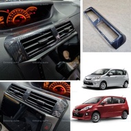 Perodua alza old 2009-2019 carbon fiber center air outlet frame cover garnish accessories