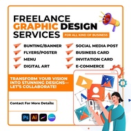 GRAPHIC DESIGN SERVICE (Poster / Flyer / Menu / Social Media / Infographic / Bunting)