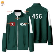 Squid Game Jersey Cosplay Costume Sweatshirt Tracksuit 067 456 Squid Game Player Zipper Hoodies Spor