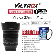 VILTROX 27MM F/1.2 LENS FOR SONY E / NIKON Z / FUJIFILM X (1 YEARS WARRANTY) VILTROX PRO 27MM F/1.2 