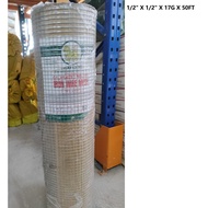 1/2" x 1/2" x 17G x 3' x 50' HOT DIP Galvanized BRC Welded Iron Wire Mesh Net Netting /Dawai Jaring