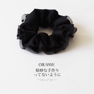 MISSKOI Textured Black Pleated Ball Hair Band Hair Band Hair Band Hair Band Rubber Band High Elastic