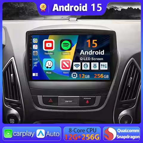 Android 15 Car Radio For Hyundai Tucson 2 LM IX35 2009 - 2015 Carplay Auto GPS Navigation WIFI+4G 2 