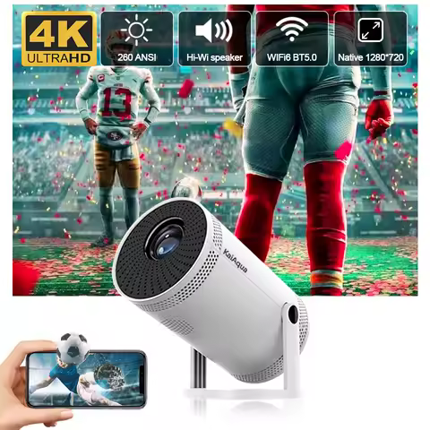 Cross-Border Hot 4K FY300 ULTRA Mini Projector 1280*720P 260Lumens Video Decoding Dual WiFi6 BT5.0 O