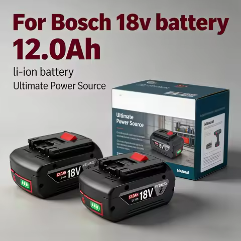 18V 12000mAh Rechargeable Battery, Original Lithium Battery for BOSCH 18V Battery 6.0AH Original Too