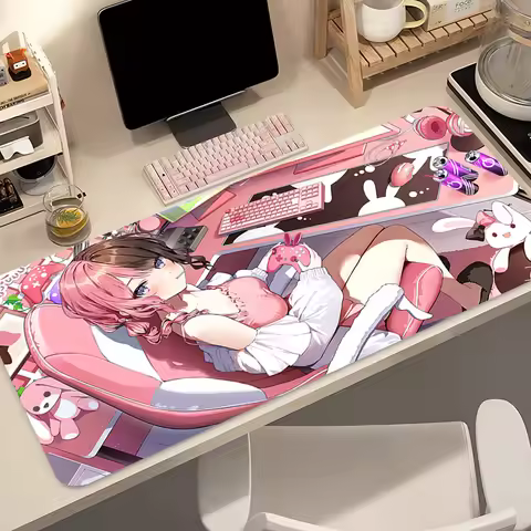 Gaming Mousepad VSPO Hinano Tachibana Cute Pink Vtuber Anime Gaming Mouse Pad,Non‑Slip Desktop Keybo