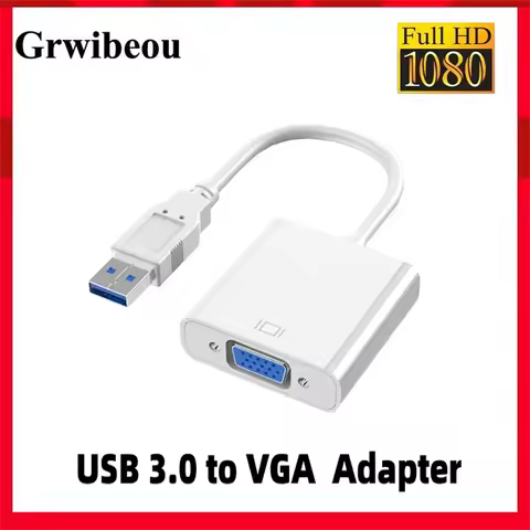 1080P USB 3.0 to VGA Video Display Adapter Multi-Display Converter Video Cable for Projector Laptop 