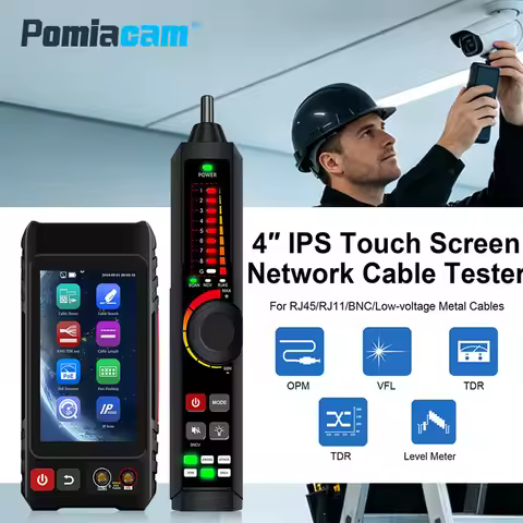 LT-600T 4" Touch Screen UTP Cable Tester PoE VFL OPM TDR Level Meter Test IP Search Scan Tracer in o