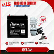 12V 5AH / 20HR UPS Sealed Rechargeable Lead Acid Battery 12 VOLTS 5 AMPERE HOUR ( UPS Battery Rechar