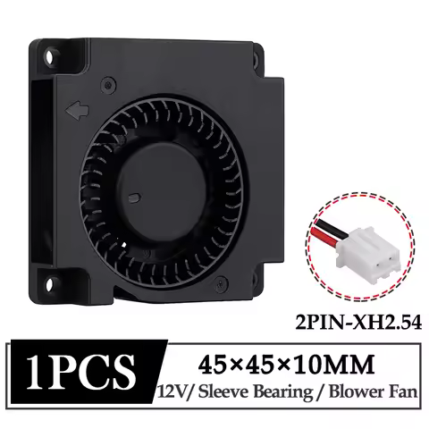 1Pcs Gdstime DC 12V Fan 45mm 45x45x10mm Exhaust Brushless 3D Printer Cooler 4.5cm 45mmx10mm Turbo Ra