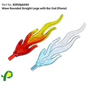 Plastic Part No. 85959pbXXX Wave Rounded Straight Large with Bar End (Flame)