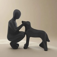 Men Humans and Dogs Friendship Statues, Dogs Lovers Desktop Decorations, Pet Dogs Souvenirs yyy6.18