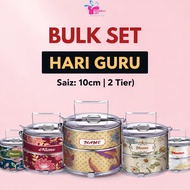 TIFFIN CUSTOM DESIGN SIZE 10CM 2TIER /STAINLESS STEEL/FREE WORDING/FREE RIBBON