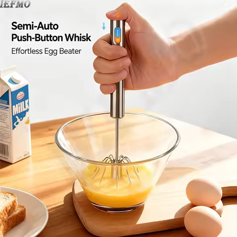 Stainless Steel Semi-automatic Egg Beater Multifunctional Whipping Cream Effortless Baking And Egg B