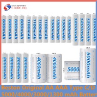 Beston Original AA AAA Type C/D 5000/4000 3000/1300 mAh NiMH High Capacity 1.2V Rechargeable Battery