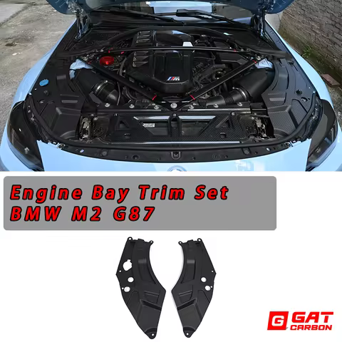 Dry Carbon Fiber Engine Bay Trim Set For BMW M2 G87 Replacement Lamp Eyebrow Cover