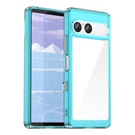 Hard PC Transparent Case For Sony Xperia 10 VII 10 Vii TPU Candy Color Frame Shockproof Bumper For S