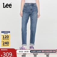 Lee24新品411舒适高腰小直脚中蓝色女牛仔裤潮流A6426 中蓝色 27