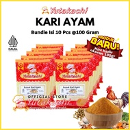[BUNDLE] Chicken Curry Powder (100gr x 10 pcs) Yutakachi Indian Chicken Curry/ Halal Curry Powder/