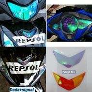 Honda Dash 125/125i/125fi Sticker TINTED(1 set) LAMPU SIGNAL DEPAN+WAVE ALPHA DADA DEPAN+METER +LAMPU DEPAN