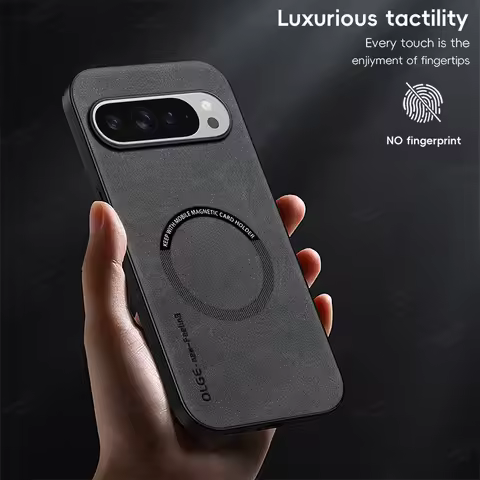 For Magsafe Magnetic Leather Case For Google Pixel 9 Pro XL 9A 8A 7A Shockproof Cover For Google Pix