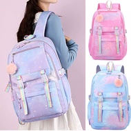Canvas Backpack For Girls There Is A Fur Keychain. Can Hold Lot Of Things