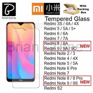 HD Clear Tempered Glass Redmi 3S 4A 4X 5A 6A 7A 8A 9A Note 2 3 4 5 6 7 8 9 9C 9S S2 Pro Plus