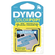 DYMO COLORPOP Authentic Label Maker Tape, 1/2" W x 10' L, White Print on Blue Glitter, D1 Standard