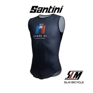 SANTINI Slevesless Baselayer jersey TRIONFO 2022 Tour De France Blue Nautical Size M