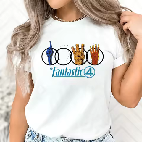 Funny Fantastic Four First Steps T Shirt Vintage Movie T-Shirt Reed Richards Doctor Doom Tee Summer