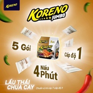 Combo Pack Of 5 Koreno Noodles, 74gr / Pack. Thai Hotpot With New Sour Taste, Chicken jumbo, Kimchi, Spicy Beef, Spicy Beef jumbo