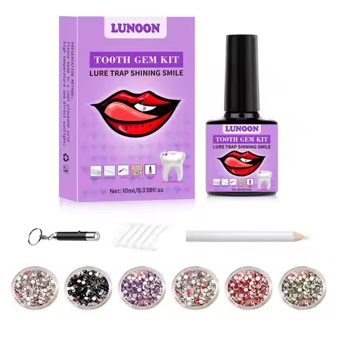 Tooth Jewelry Kit DIY Teeth Gems Kit With Glues & Light Teeth Clear Precious Stone Jewelry Decoratio