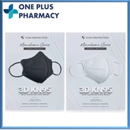 ICON Protective 3D KN95 Face Mask 10's (Black / White)