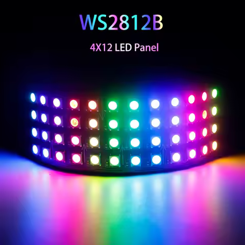 WS2812B LED Digital Flexible Individually Addressable Panel Light 4X12 48Pixels WS2812IC Module Matr