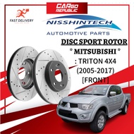 Nisshintech Disc Sport Rotor Mitsubishi Triton 4x4 (2005-2017) Front (Depan) Slotted & Drilled 100% 