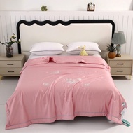 Tencel Floral Embroidered Summer Blanket - Size 2M x 2M3