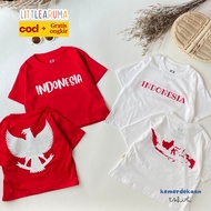MERAH Independence Day 17th August children's t-shirt, red and white top, ages 1-8 years - littleuma