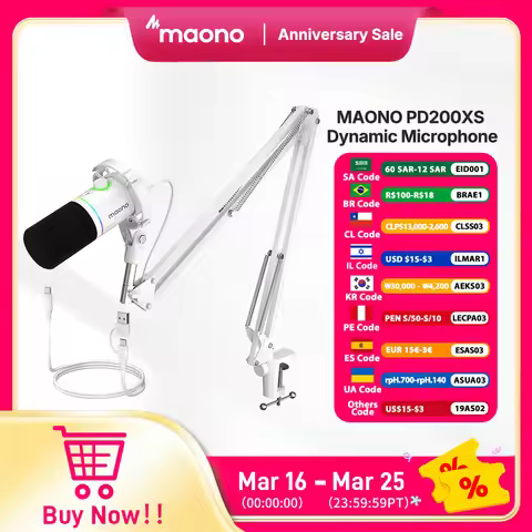 maono PD200XS Dynamic Microphone XLR/USB Dual mode Dynamic Mic Podcast Mic with Maonolink Software a