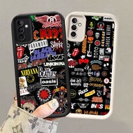 HK-43 Rock Band White Black Shockproof Casing for Silicone black white Samsung A25 A04s A05S A34 A15