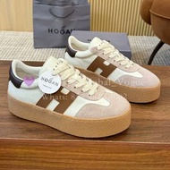 紫鑽🌟誠信商家🌟💜全新Hogan 霍根女鞋厚底增高餅乾鞋拼色帶休閒鞋德訓鞋6cm 真皮厚底系帶拼色輕便女士運動休閒板鞋訓練鞋