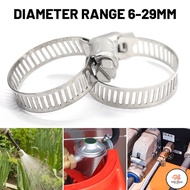 FS 6-29mm Stainless Steel Hose Clamp / Adjustable Worm Gear Hose Clip / Multifunctional Pipe Fuel Hose Clamps for Home