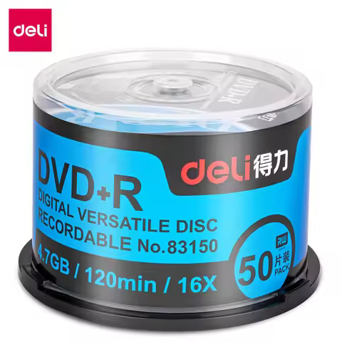 50PCS/LOT Full Box Deli 83150 DVD+R Blank Disc Recordable Compact Disk 4.7GB/120min/16x DVD+R BLANK 