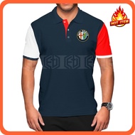 T Shirt Polo Alfa Romeo Logo Kolar Embroidery Cotton Casual Motorsport Racing Pakaian Baju Unisex Sa