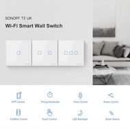 SONOFF TX T2 WiFi Wall Switches UK 1/2/3 Gang,100-240V AC Support Alexa Google Home Nest Wireless To