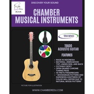[Chamber] Techno T6600 38 Inch Acoustic Guitar Cutaway Zebrawood