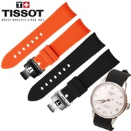 8/7✈Tissot/Tissot watch strap 1853 curved silicone Duluer T099/Cool figure T035 butterfly buckle 22m