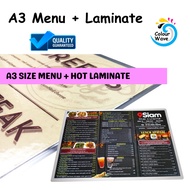 Print A3 Menu + Laminate / Restaurant Menu A3