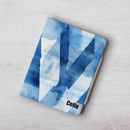 藍染 幾何 客製名字 iPad殼筆槽翻蓋式保護套Air 4 5 mini 6 Pro