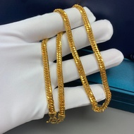 Gold Xiping Necklace Men's Pure Gold 999 Cuban Boss Chain Pure Gold Fashion Domineering Whip Chain G