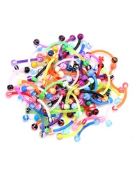 CrazyPiercing Colorful Ball Acrylic Flexible Curved Bar Eyebrow Rings Tragus Piercing Jewelry, 16G 8